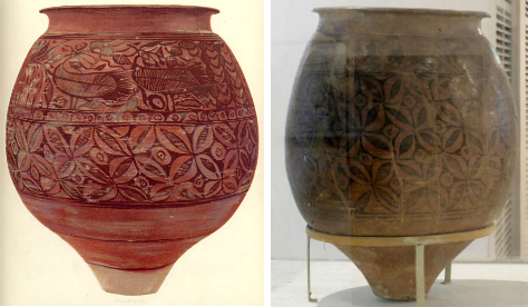 Harappan jars with the Cownose pattern © Dakshayini (left), Ismoon (right)